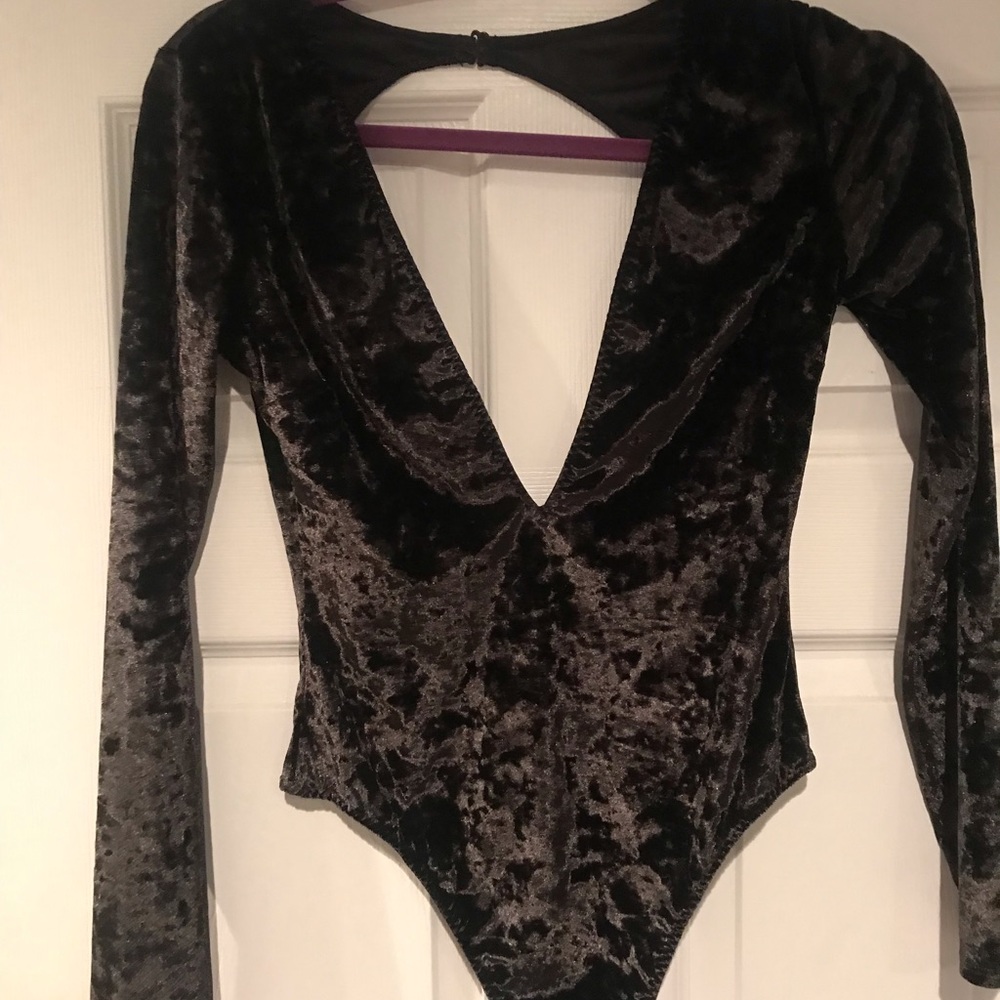 Velour deep V boy suit